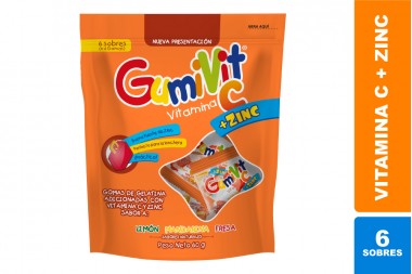 Gumivit Vitamina C + zinc bolsa x6 mini sobres