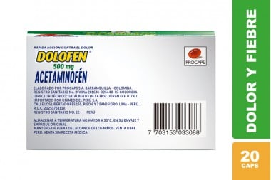 Dolofen 500mg Caja x 20 cápsulas líquidas