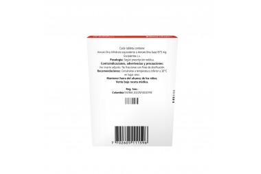 AMOXICILINA GENFAR 875 MG 14 tabletas