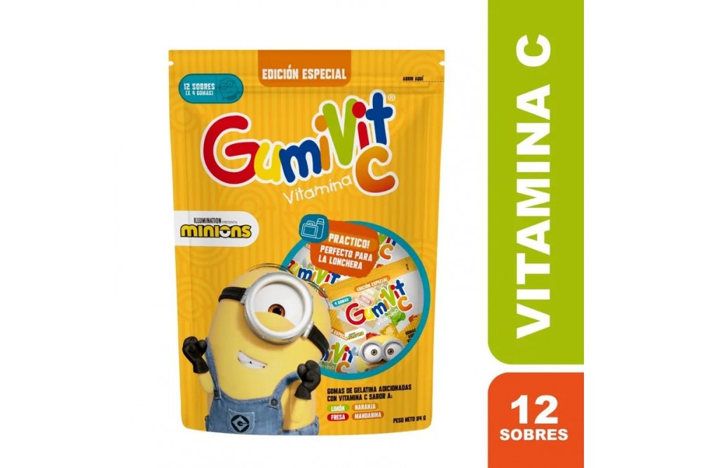 GOMAS DE GELATINA GUMIVIT C 84 G 12 Sobres