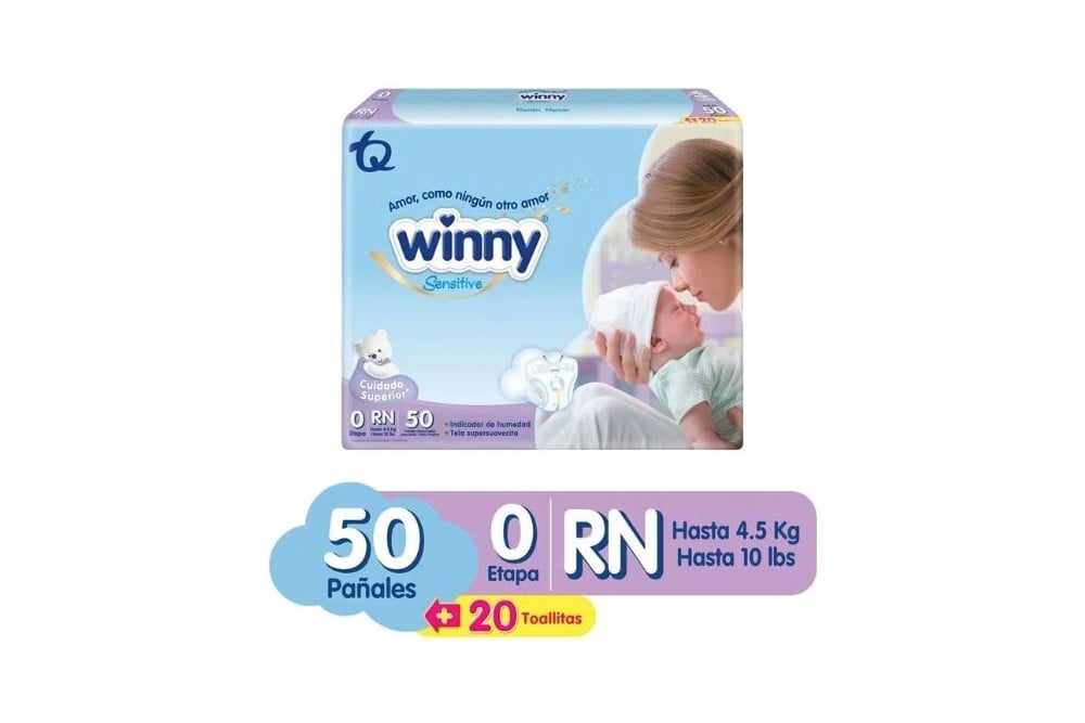 Oferta Pañales Winny Etapa 0 Sensitive 50 Unds