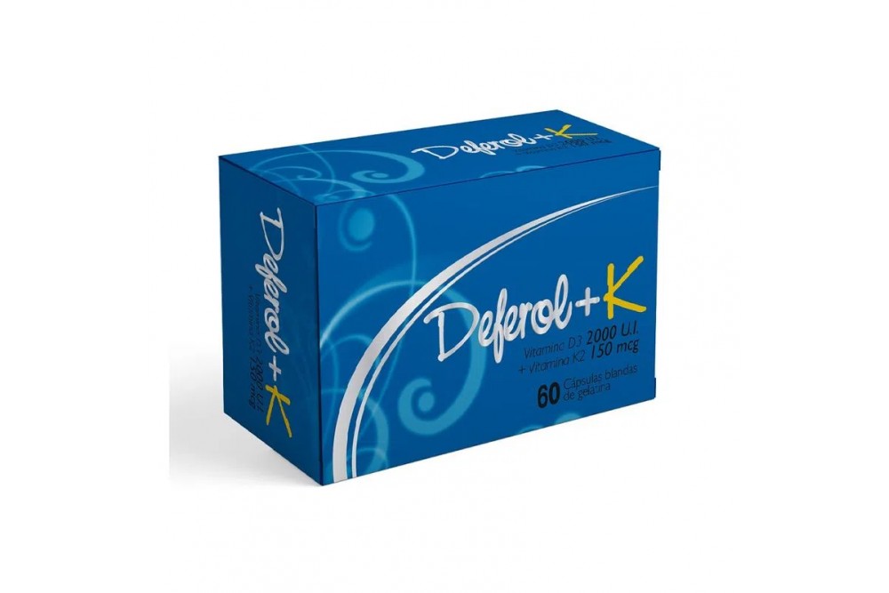 Deferol K Vitamina D3 + K2 Caja Con 60 Cápsulas Blandas