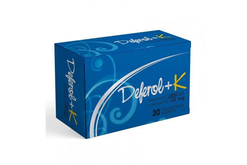 Deferol K Vitamina D3 Y K2 Caja Con 30 Cápsulas Blandas