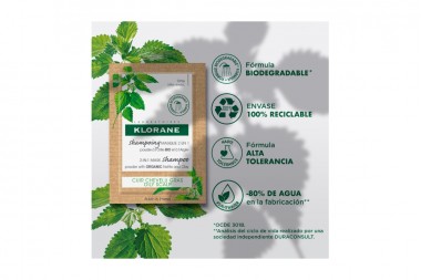 Shampoo Mascarilla Klorane 2 En 1 Ortiga 8 Sobres De 3 G C/U