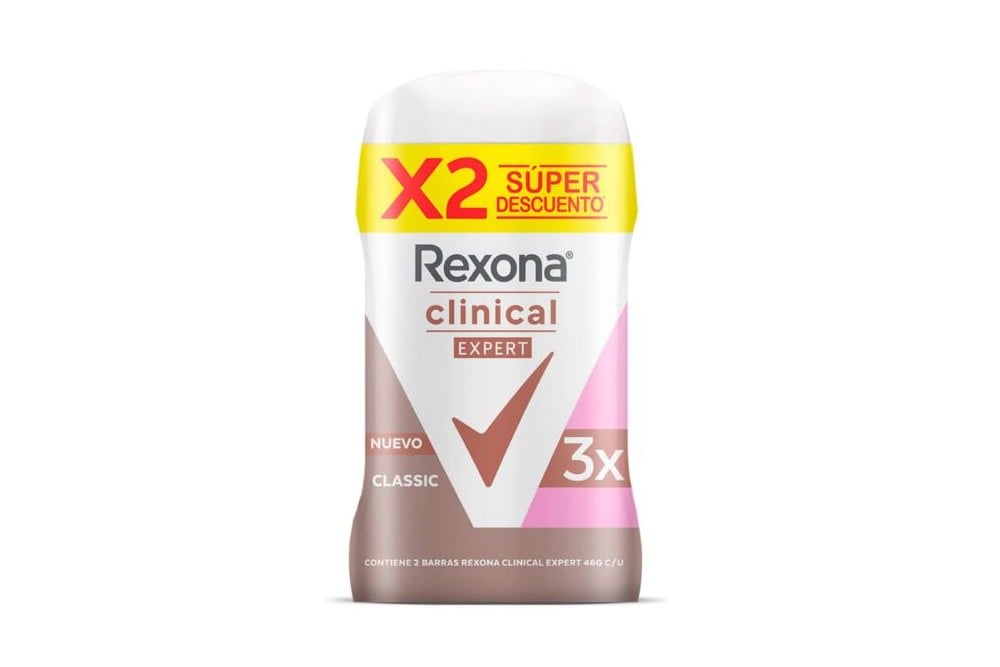 Oferta Desodorante Rexona Clinical Expert Classic En Barra 2 Unds De 46 G C/U
