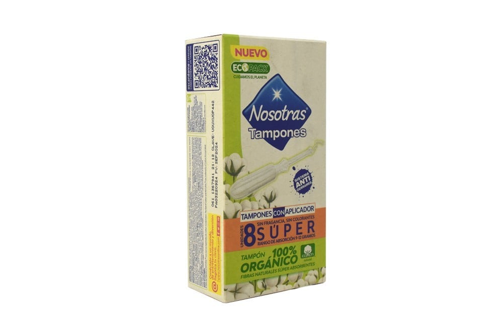 TAMPONES ORGANICOS NOSOTRAS CAJA CON 8 UND