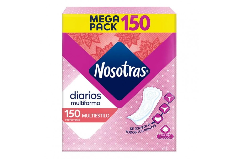 PROTECTORES HIGIENICOS NOSOTRAS DIARIOS 150 UNDS