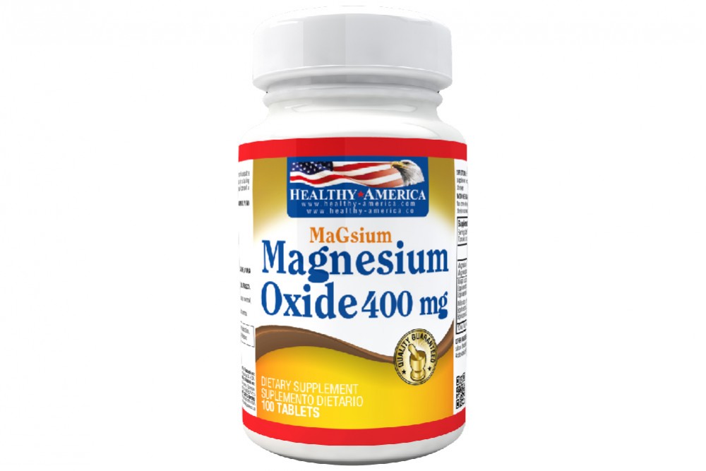 Magnesium Oxide Healthy America 400 Mg 100 Tabletas
