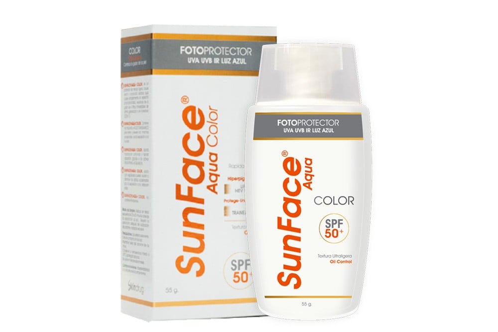 Protector Solar Sunface Spf 50 Aqua Color 55 Ml