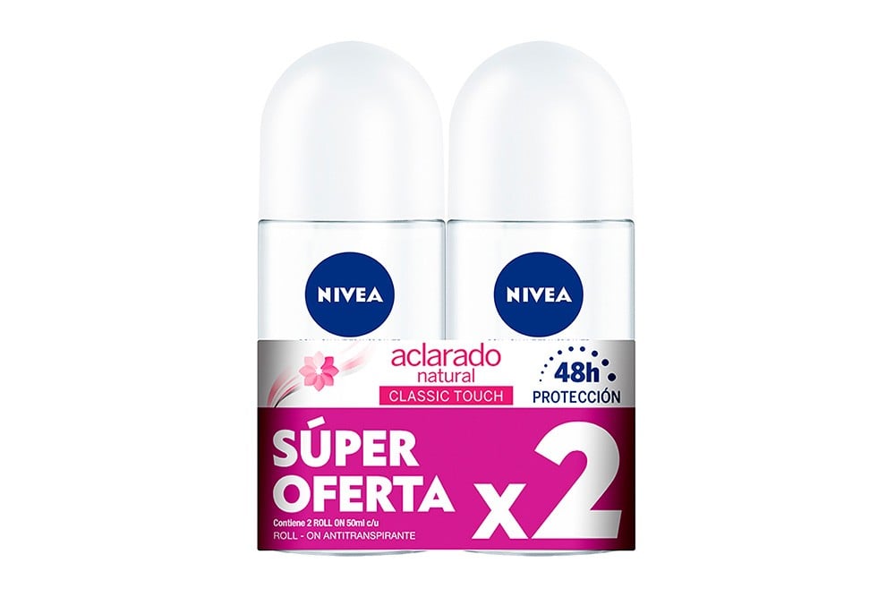 Oferta Desodorante Nivea Aclarado Natural Roll On Unds de 50 G C/U