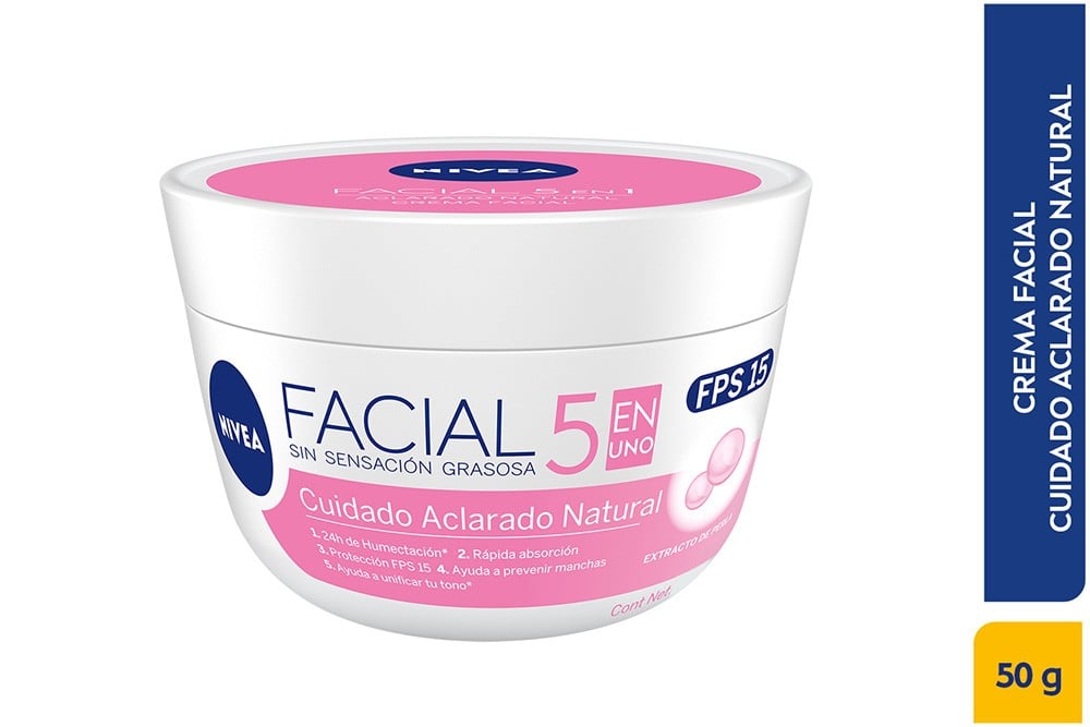 Crema Facial Nivea Aclarado Natural 5 En 1 50 Ml