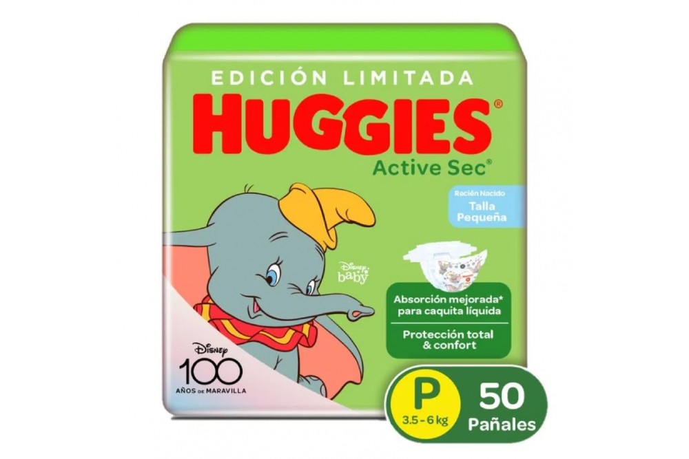 Pañales Huggies Active Sec Etapa 1 50 Unds