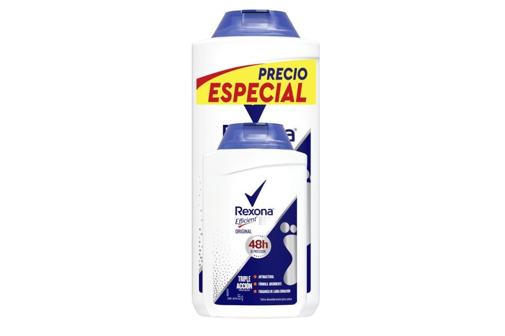 OFERTA TALCO DESODORANTE PIES REXONA EFFICIENT 180 G + 55 G