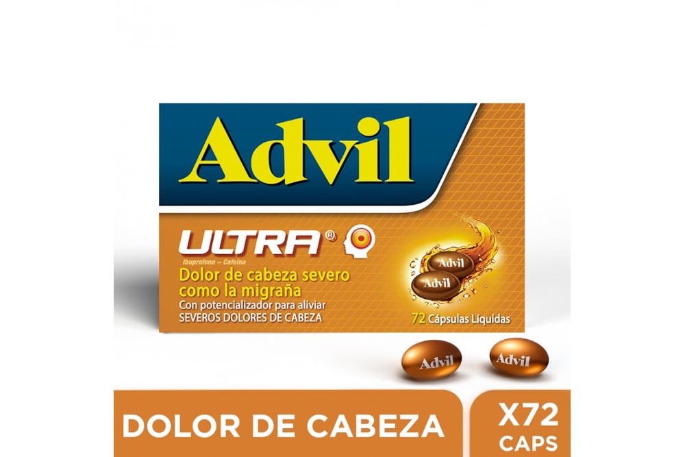 Advil Ultra Con Potencializador 72 Cápsulas Líquidas