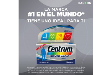 Centrum Silver Men +50 Años 60 Tabletas