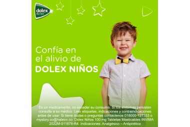 Dolex Niños 2+ Caja Con 20 Tabletas Masticables 