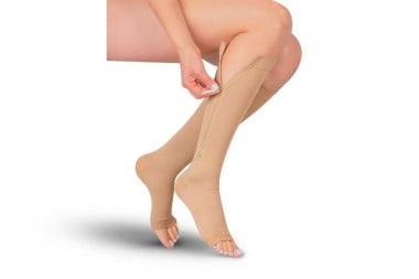 Calcetines Cremallera Rodilla  T-S Beige