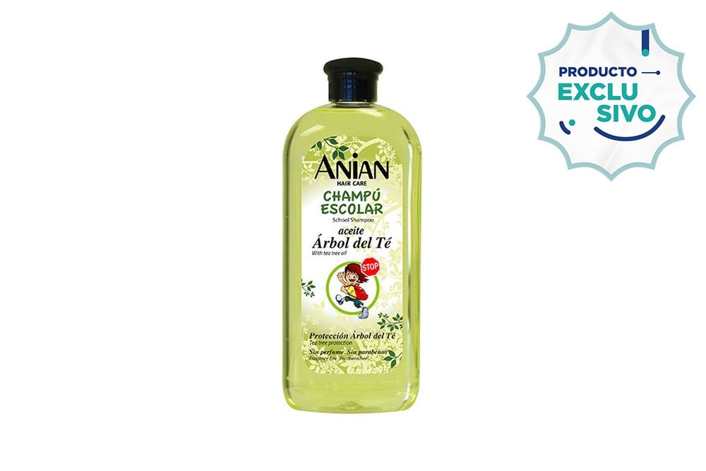 Champú Escolar Anian Hair Care Con Aceite Árbol De Té Frasco Con 400 mL