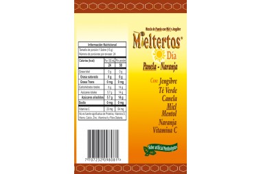 MIELTERTOS día panela Naranja 24 sobres