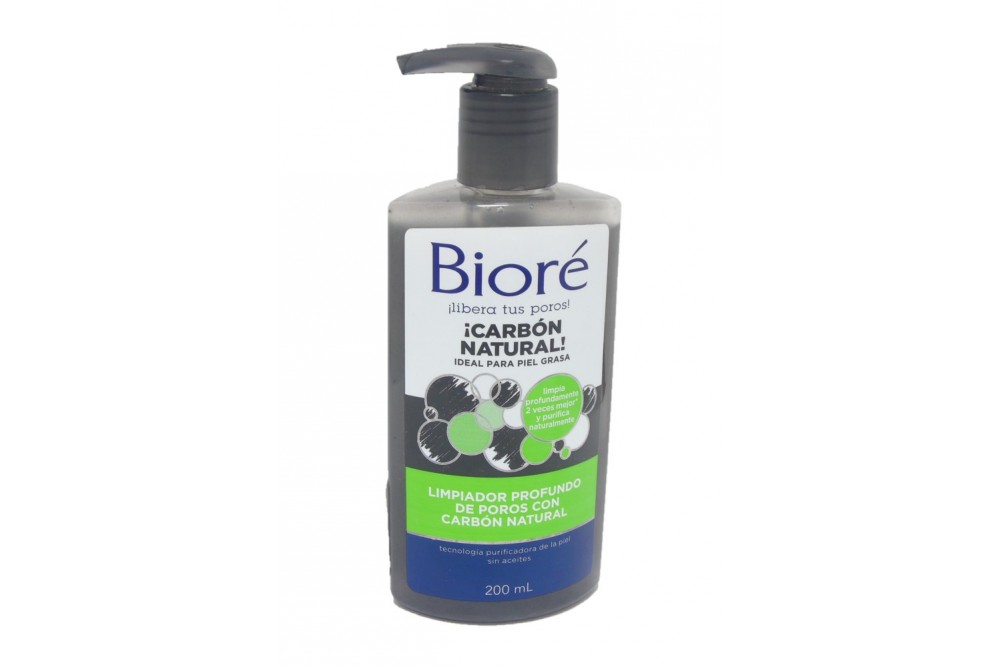 Limpiador Profundo De Poros Biore Carón Natural 200 Ml