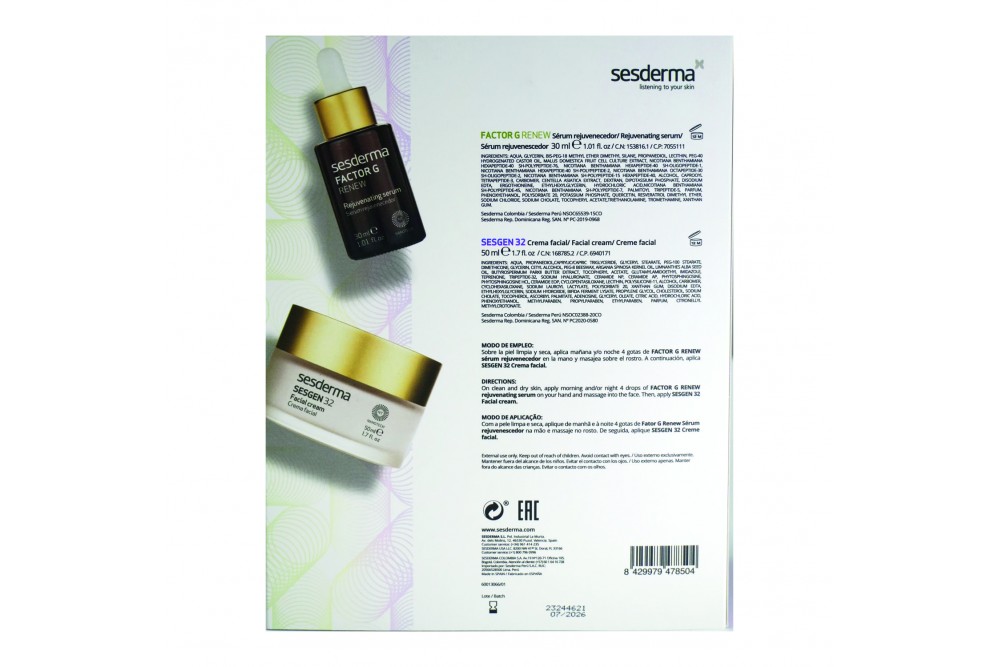 OFERTAS SERUM FACTOR G RENEW 30ML  CREMA SESGEN32 50ML SESDERMA