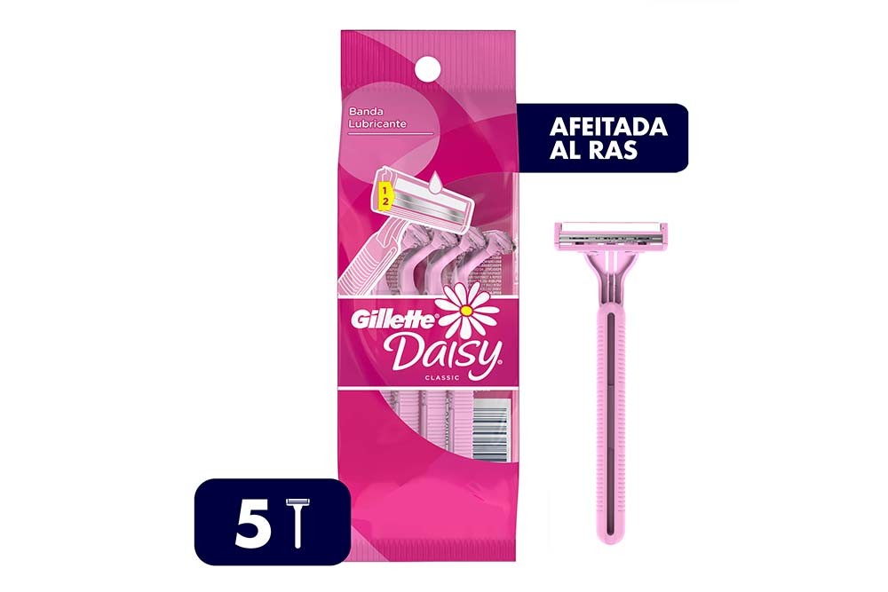 Maquina Afeitar Desechable Gillette Daisy Doble Hoja 5 Unds