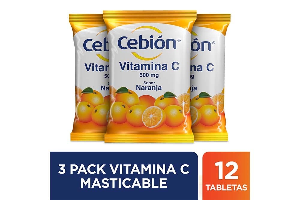 Oferta Pague 2 Lleve 3 Cebion 500 mg 36 Tabletas Masticables