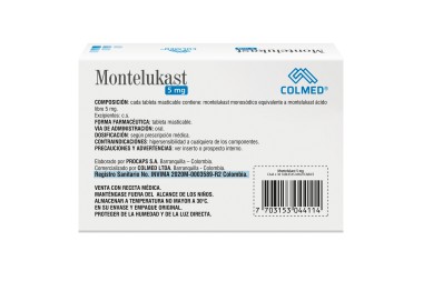 MONTELUKAST COLMED 10 MG 30 CÁPSULAS BLANDAS