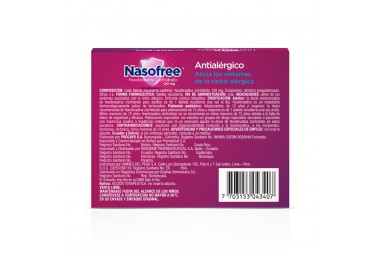 Nasofree 120 Mg 10 Tabletas Recubiertas