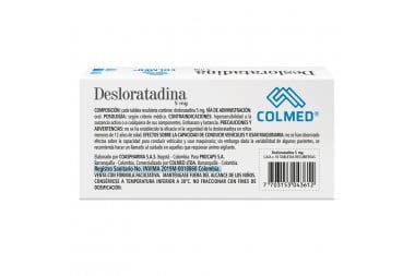 DESLORATADINA 5 mg 10 Tabletas recubiertas
