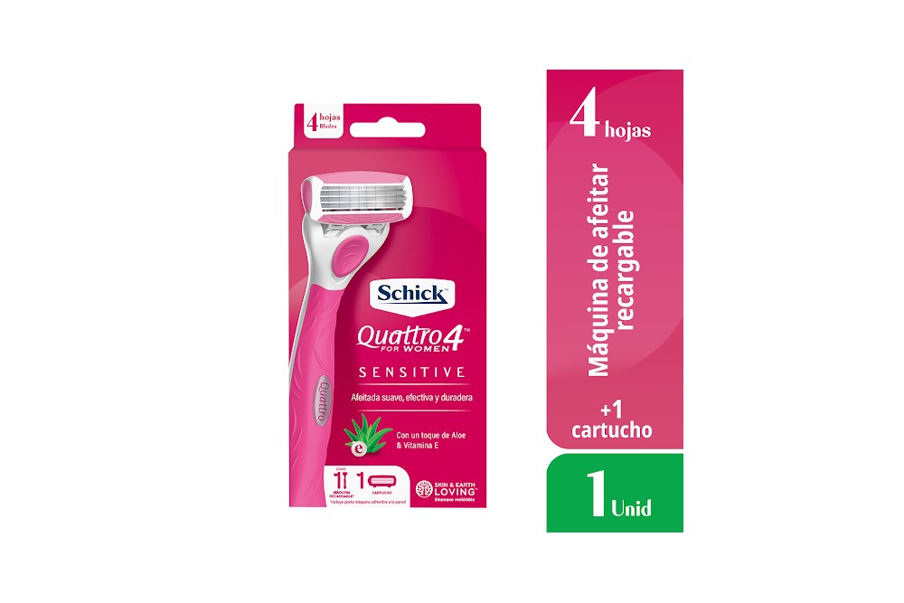 Maquina De Afeitar Schick Quattro 4 Sensitive Und