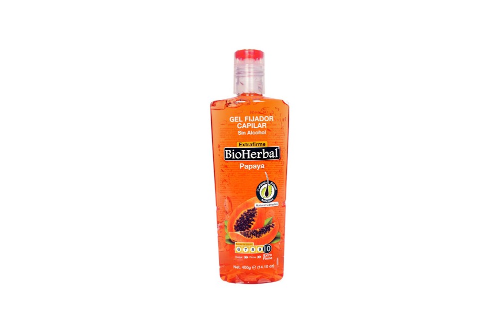 Gel Fijador Capilar Bioherbal Extra Firme Papaya 400 Ml