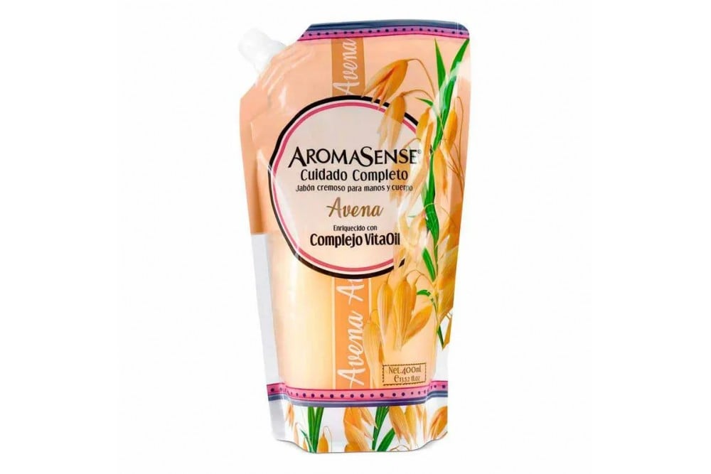 JABON CREMOSO/MANOS Y CUERPO AROMASENSE Avena Doypack 400 ML