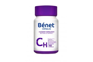 COLAGENO HIDROLIZADO-BIOTINA-VITAMINA C BENET 60 CÁPSULAS