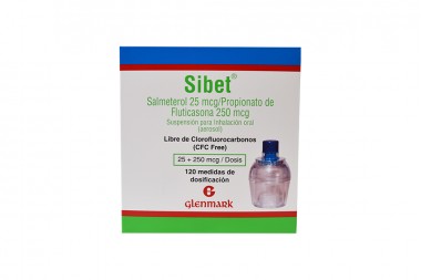 Sibet Suspensión 25/ 250 mcg Con 120 Dosis + Inhalocámara