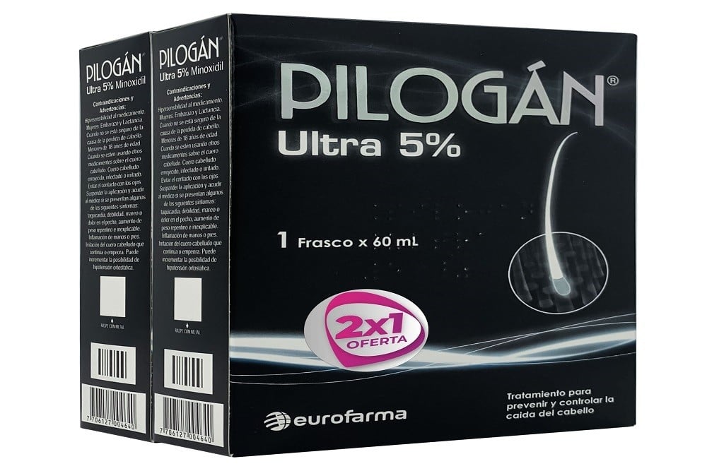 Oferta Minoxidil Ultra 5% Pilogan 2 Unds 60 Ml C/U