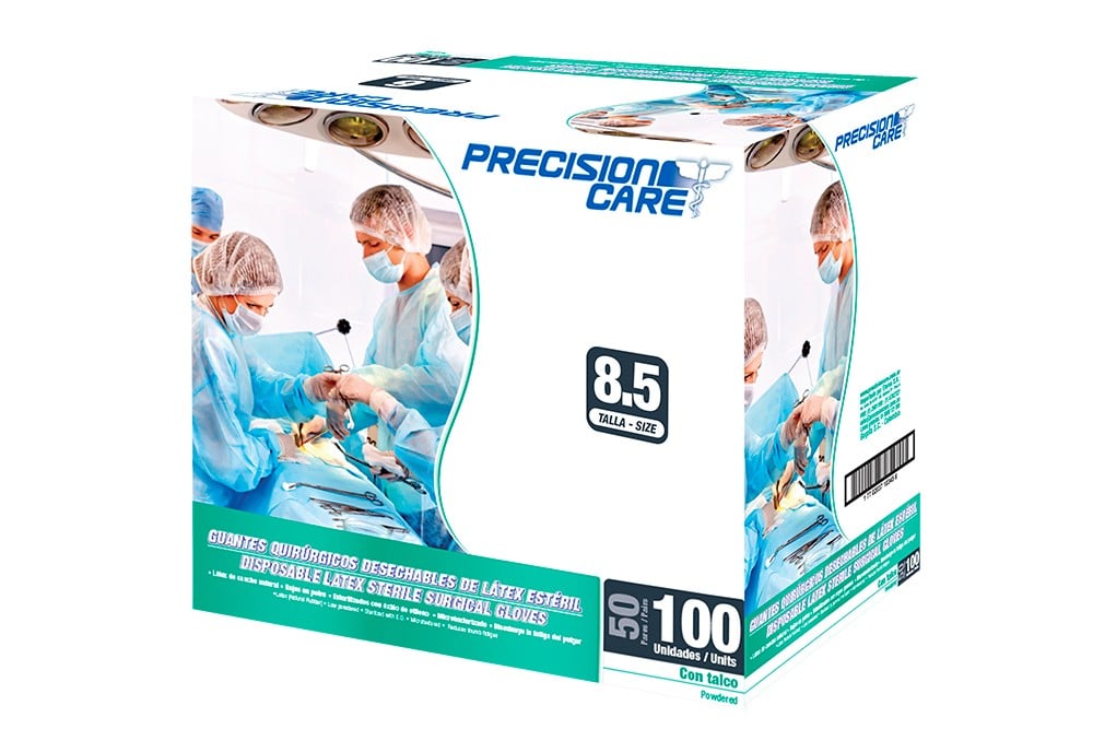 Guantes Precision Care Latex Talla 8.5