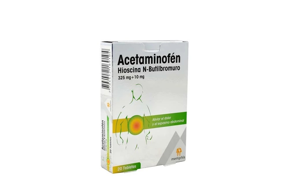 Acetaminofen/N-Butilbromuro De Hioscina Memphis 20 Tabletas