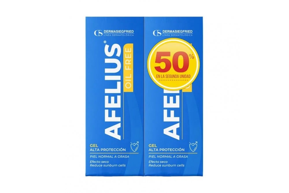 Oferta Protector Solar Afelius Spf 50 Oil Free 2 Unds