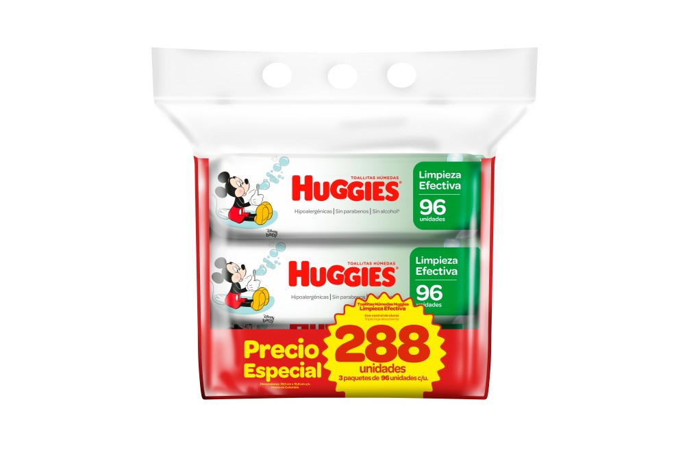 OFERTA TOALLAS HUMEDAS LIMPIEZA EFECTIVA HUGGIES 288 unds