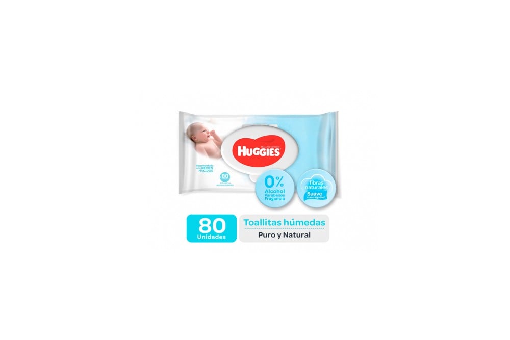 TOALLAS HUMEDAS HUGGIES RECIEN NACIDOS 80 unds