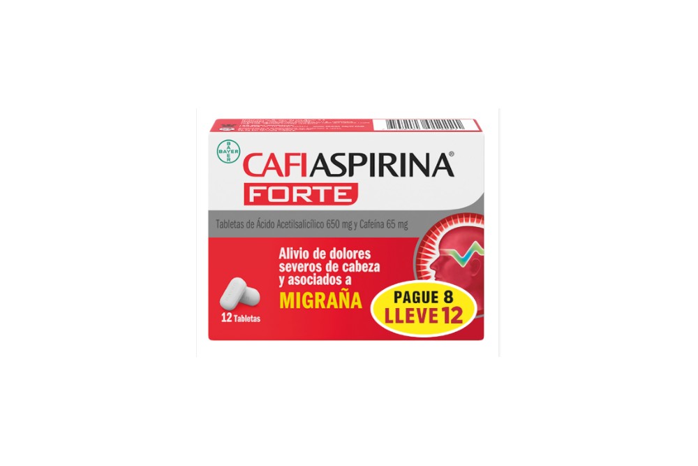 OFERTA CAFIASPIRINA FORTE Pagué 8 lleve 12 tabletas