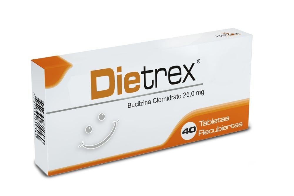 Dietrex Buclizina Clorhidrato 25 Mg 40 Tabletas Recubiertas