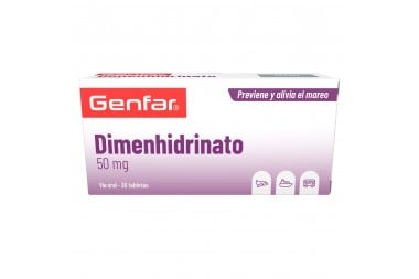 DIMENHIDRINATO 50 MG GENFAR CAJA 36 TABLETAS