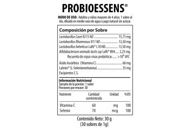 PROBIOESSENS FORMULA CON PROBIOTICOS VITAMINA C Y SELENIO 30 SOBRES