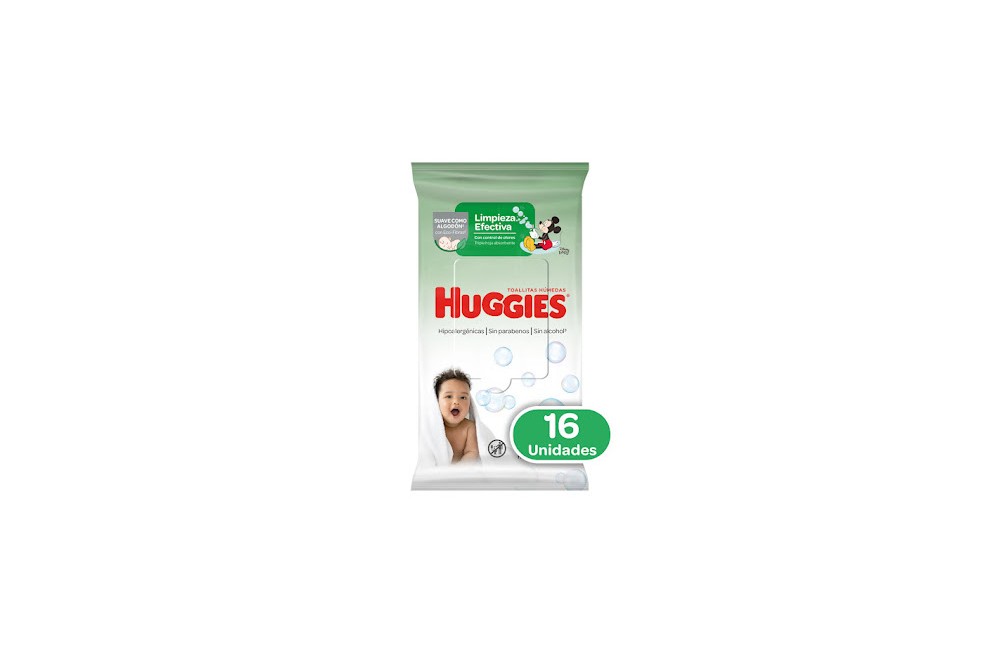 TOALLAS HUMEDAS LIMPIEZA EFECTIVA HUGGIES 16 UNIDS