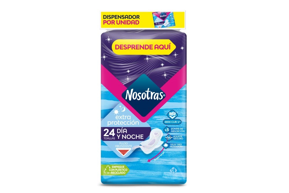 TOALLAS HIGIENICAS NOSOTRAS EXTRAPROTECCION 24 UNDS