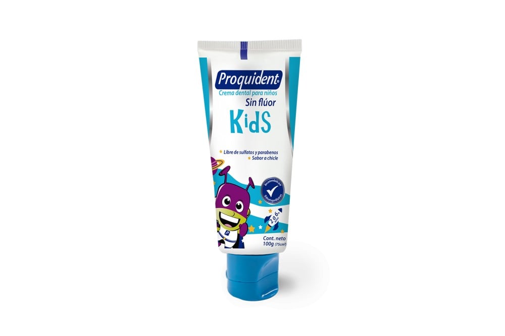 Crema Dental Niños Proquident Sabor Chicle Tubo Con 75 mL