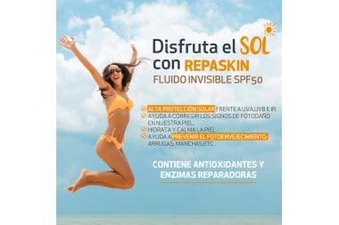 Protector Solar Repaskin Fluido Invisible SPF 50 Tubo Con 50 mL