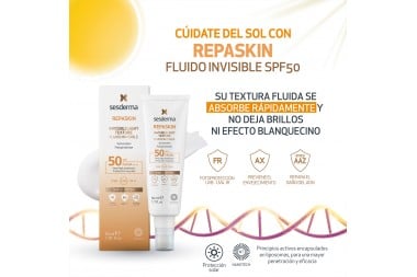 Protector Solar Repaskin Fluido Invisible SPF 50 Tubo Con 50 mL